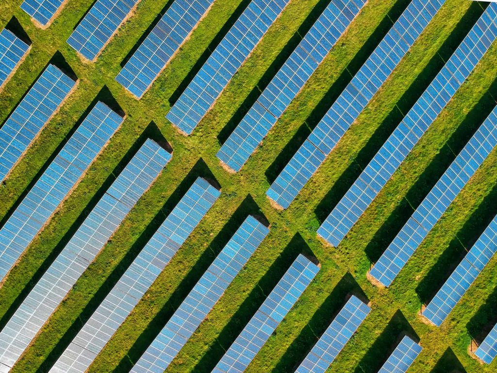 Solar panels from above